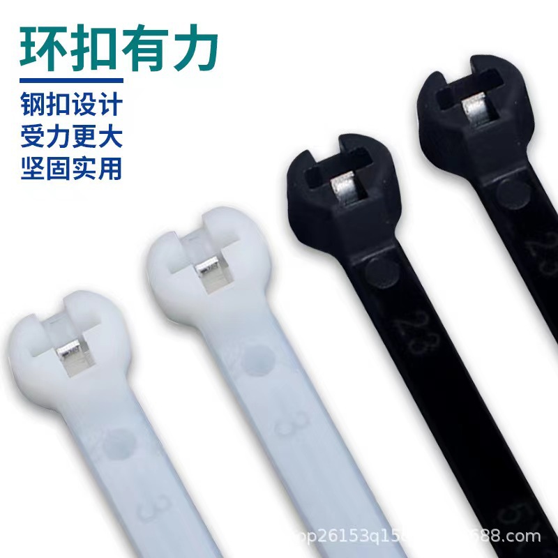 厂家批发自锁式 船用扎带 不锈钢嵌片扎带 3*100-10*300 电缆扎带