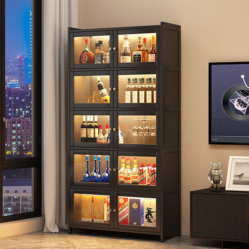 Display Cabinet Wine Cabinet 2024 New Simple Wall-Mounted Glass Door Home Living Room Large Capacity Red Wine and White Wine Storage Rack