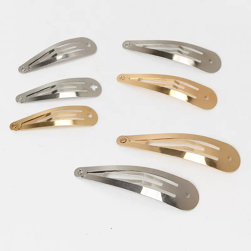 挂镀水滴夹批发 diy发饰配件夹发侧边夹金属bb夹圆孔水滴夹发夹