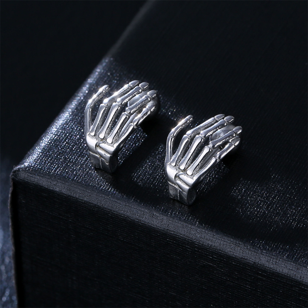 Hand Pattern Unisex Gender Hip-hop Hand Stainless Steel Plating Earrings 1 Pair