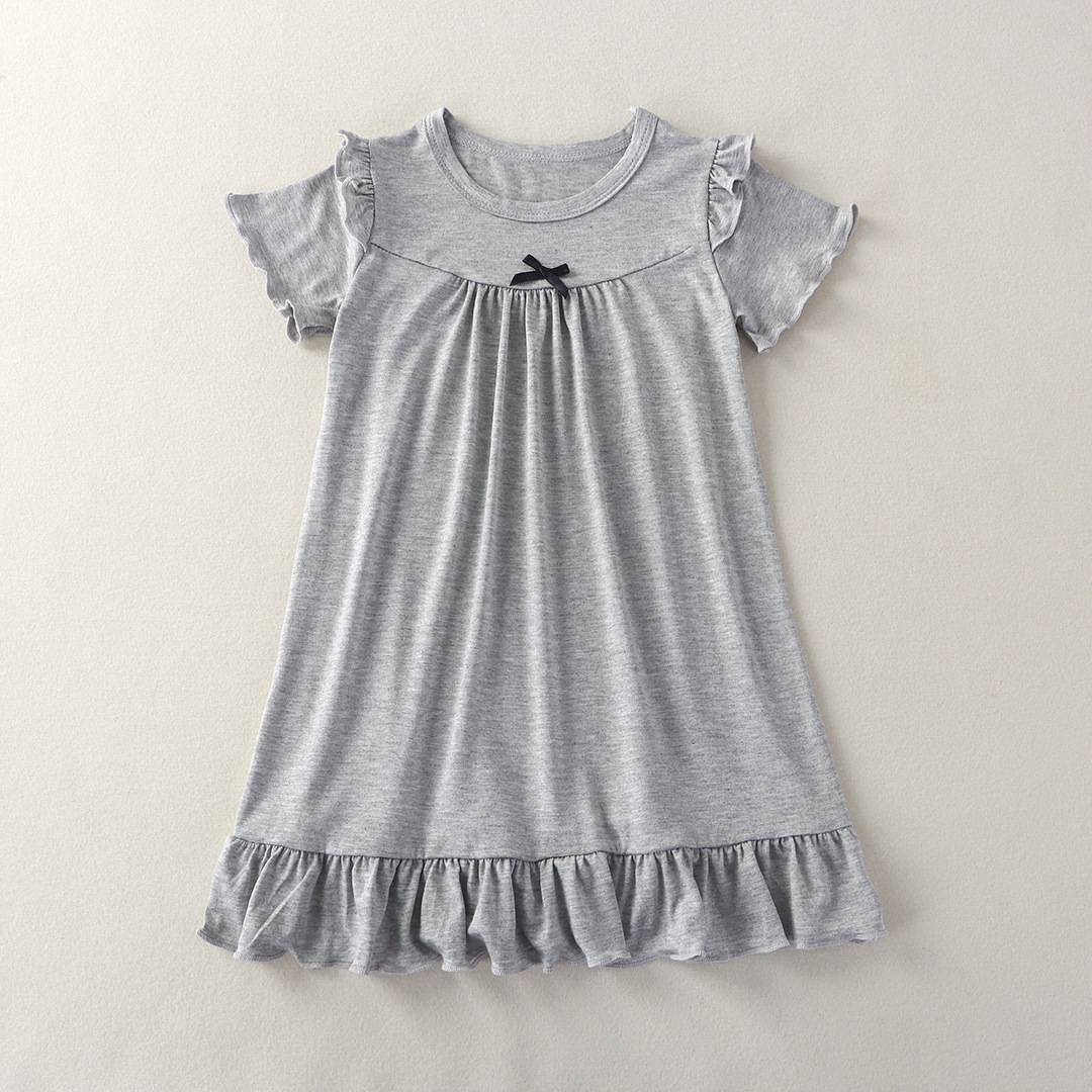 儿童睡衣女童家居服套装莫代尔春夏季薄款儿童空调服花边公主风