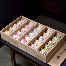 日系美浓烧手绘陶瓷花卉餐具碗礼盒花语碗花水彩碗樱花米饭碗11CM