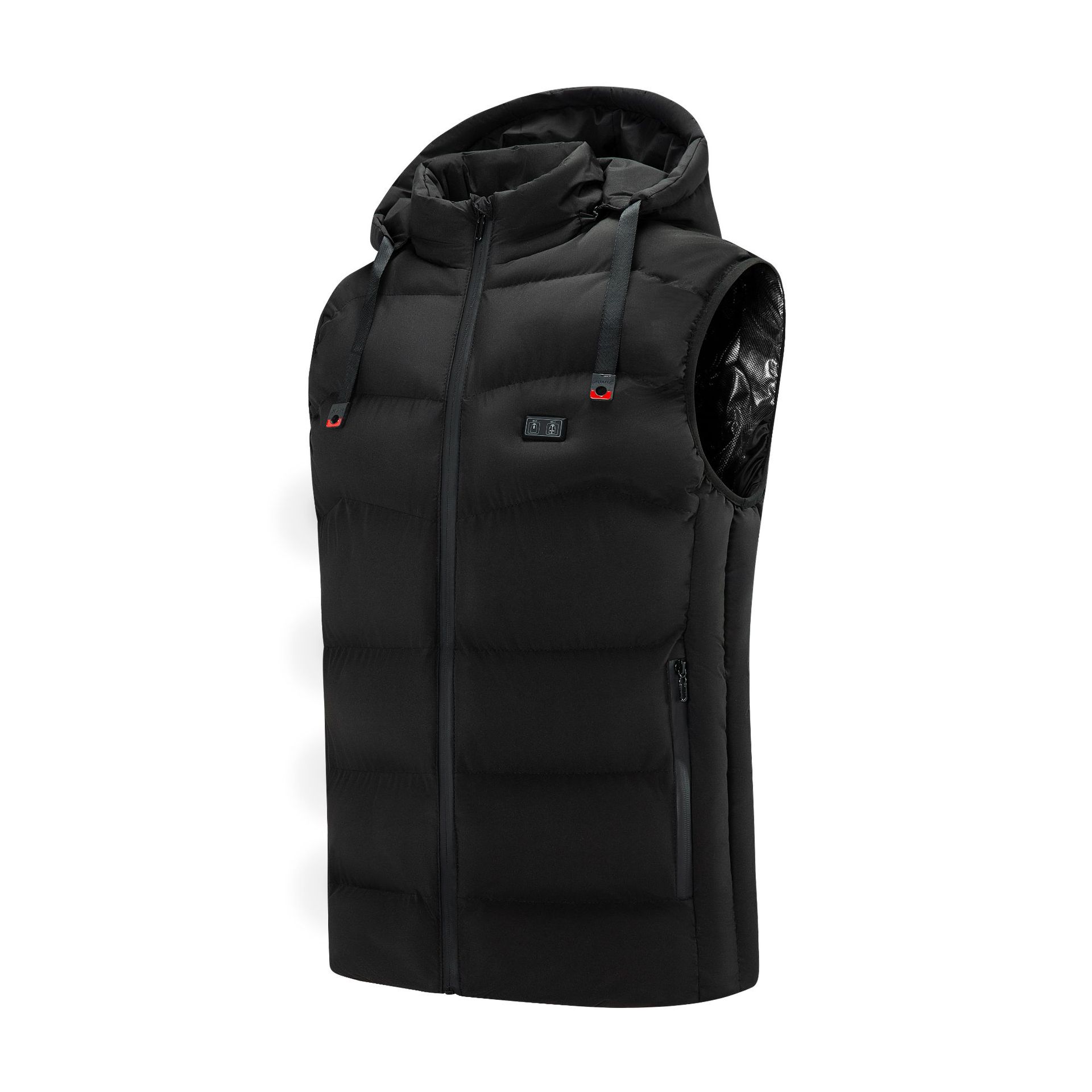 Chaleco de calefacción transfronterizo eléctrico de los hombres chaleco con capucha térmica calefacción invierno Chaqueta de algodón inteligente doble control zona 9 calefacción