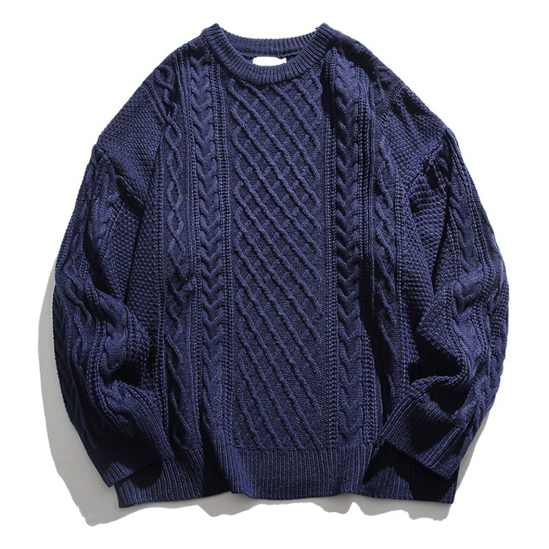 Южная летняя одежда 2022 осень сплошной цвет Конопляный цветок свободный свитер с круглым вырезом Японский ретро Повседневный свитер с длинным рукавом