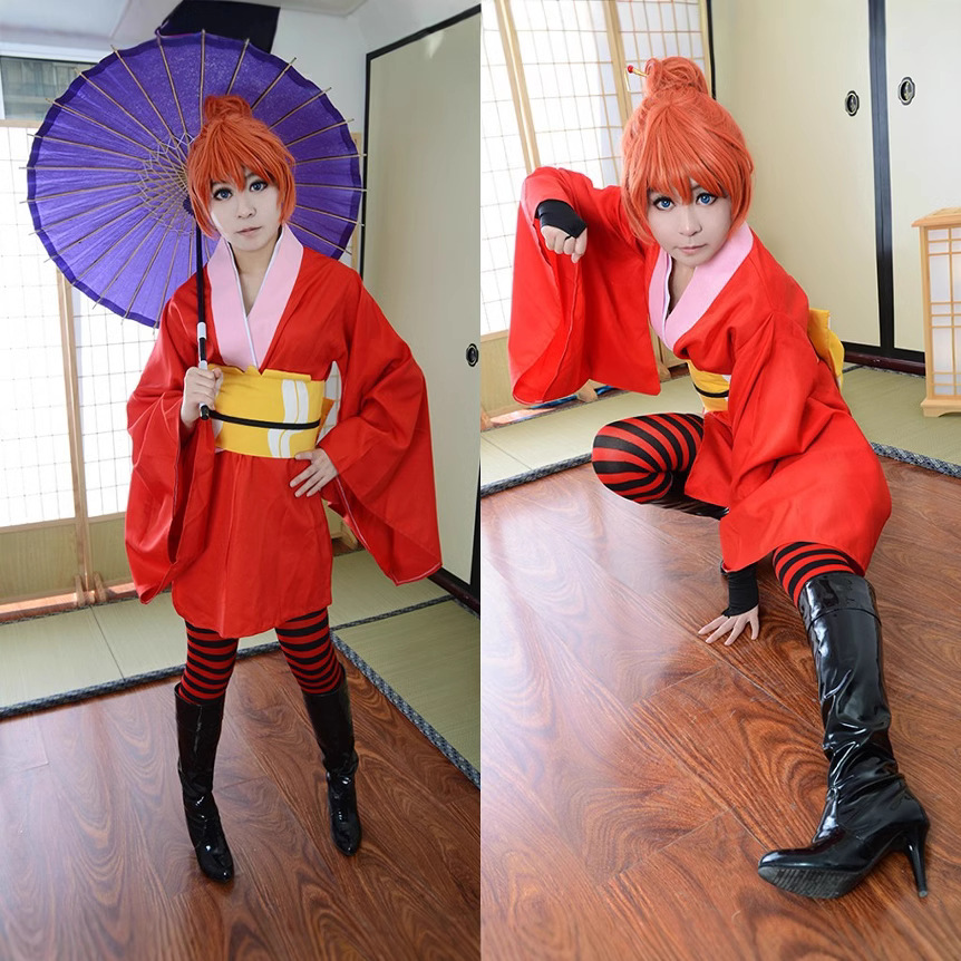 外贸动漫服银魂吉原神乐和服cosplay女套装日系动漫角色扮演套装