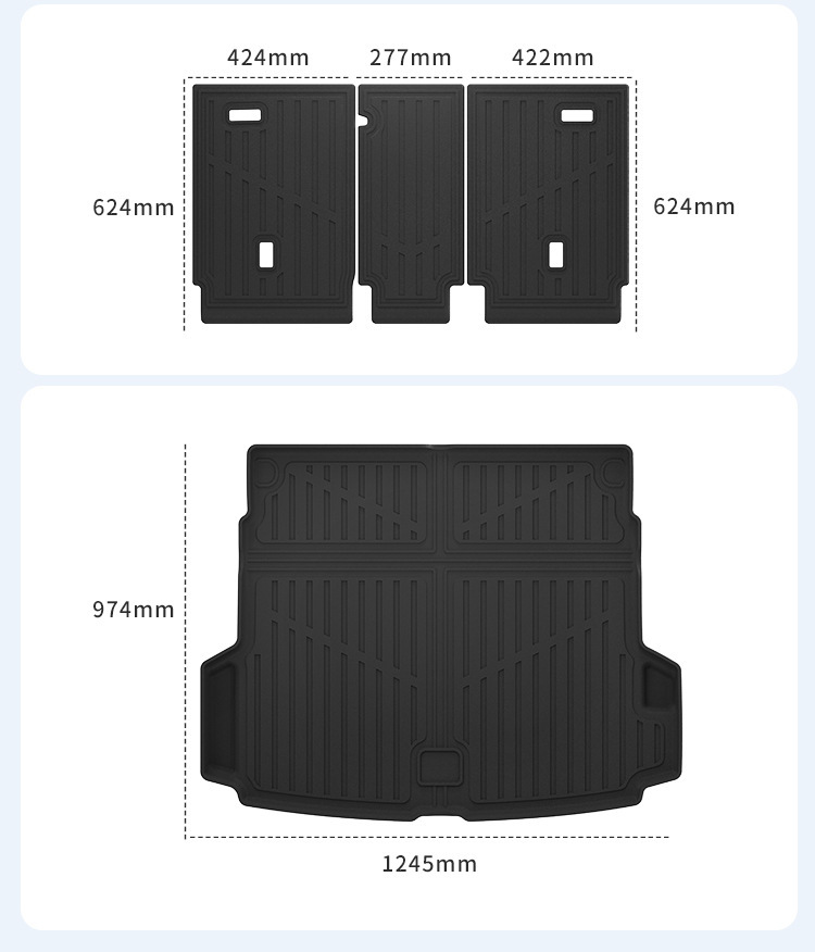 Suitable for 24-26 Models of Audi Q5L Car Floor Mats, Fully Environmentally Friendly Tpe Floor Mats, Trunk Mats, Seat Back Cushions