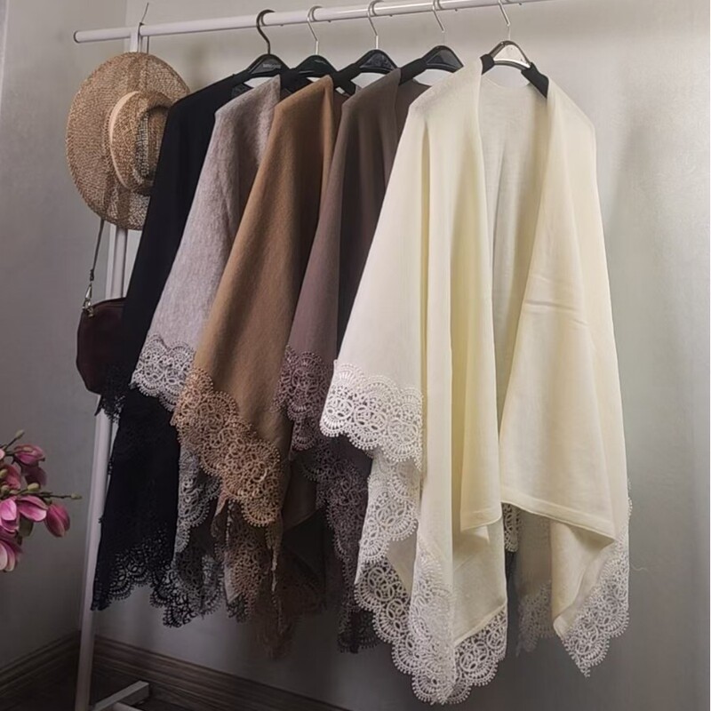 Women's shawl outerwear, high-end wool cape coat, heavy and thick large shawl, winter blanket-style cover