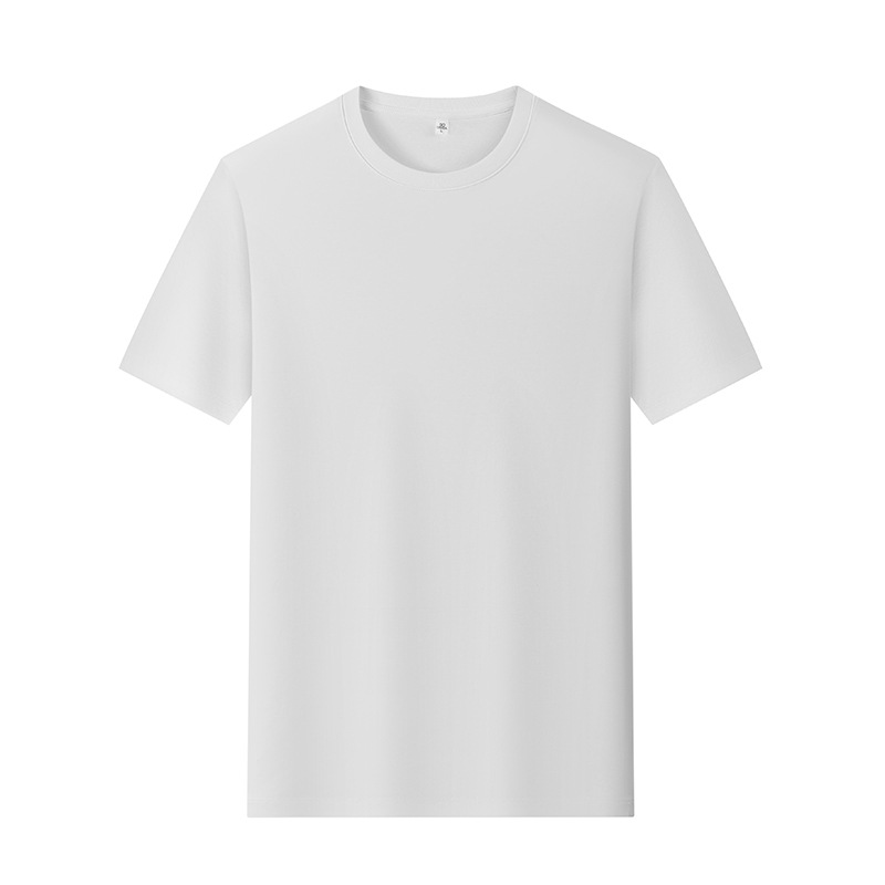 80 hombres de hombro recto, lujo ligero, alta calidad, color sólido, media manga, camiseta de manga corta, algodón de caballo, camiseta para hombres, personalización de verano