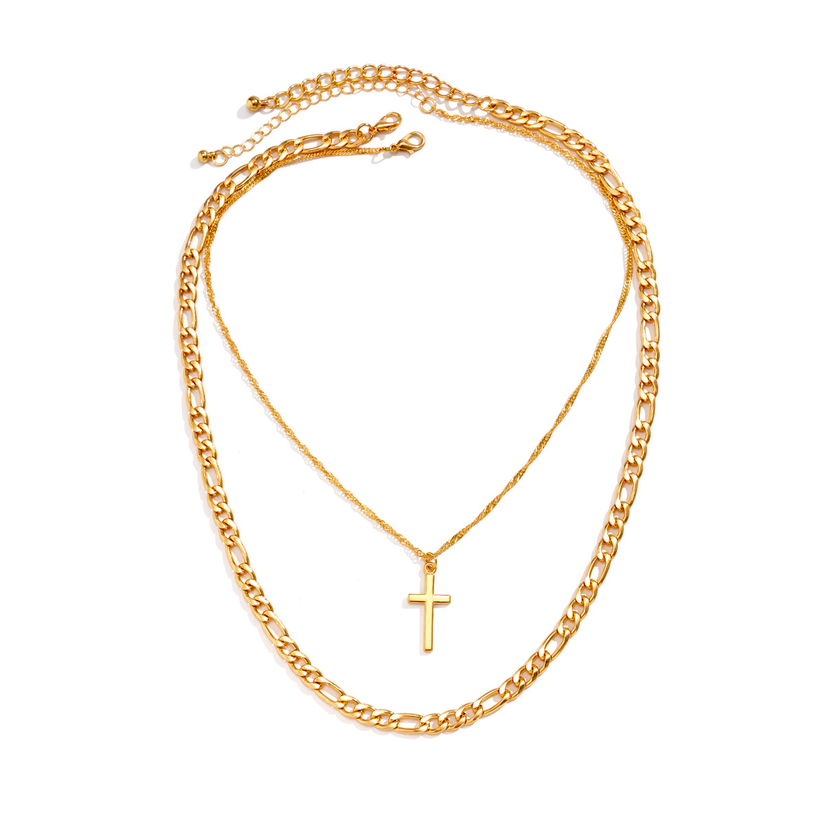 Schmuck Bohemian Blau Dämon Auge Mit Französisch Minimalistischen Kreuz Halskette_voghion.com