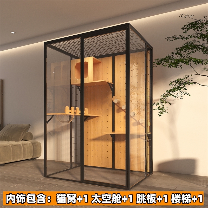 玻璃猫别墅猫房猫舍大型全景豪华猫笼猫咪房子宠物店猫柜工厂|undefined