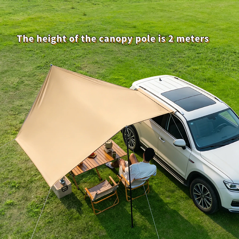 Cross-border car side tent camping black vinyl canopy portable canopy outdoor tent car side tent sunshade