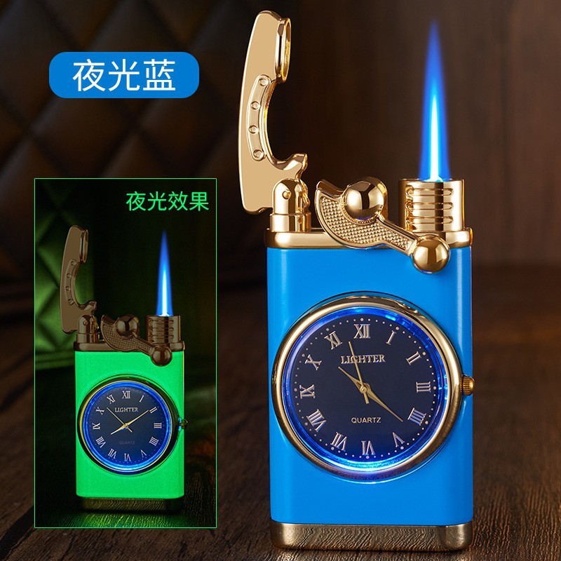 摇臂手表点烟器带灯男士礼品按压直冲防风打火机网红爆款跨境热销|undefined