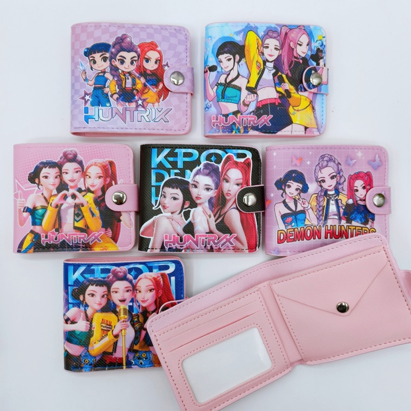 New Pu Short Loose Wallet 80% off Money Bag Demon Slayer Coin Purse Card Holder Wallet with Button