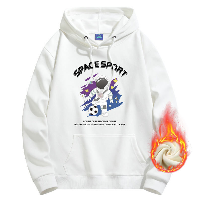 Fleece-lined thick hooded sweater men's Korean-style trendy men's hooded sports hoodie men's student coat-30HM3686