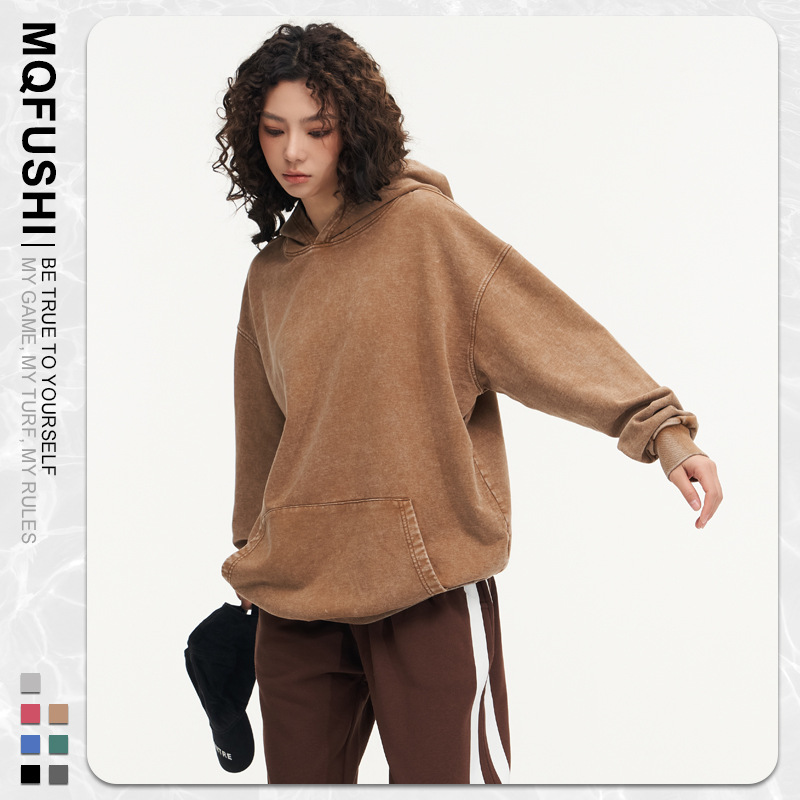 바틱 후드 스웨터-바틱 모래 색상