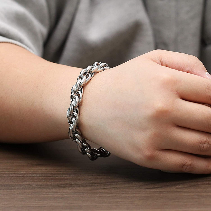 Wrapped Ring Necklace Fashion Trend with Titanium Decoration Stainless Steel Fried Dough Twists Bracelet_voghion.com