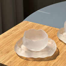 日式磨砂水晶玻璃小茶杯冰冻烧主人杯功夫茶杯家用一口品茗杯子