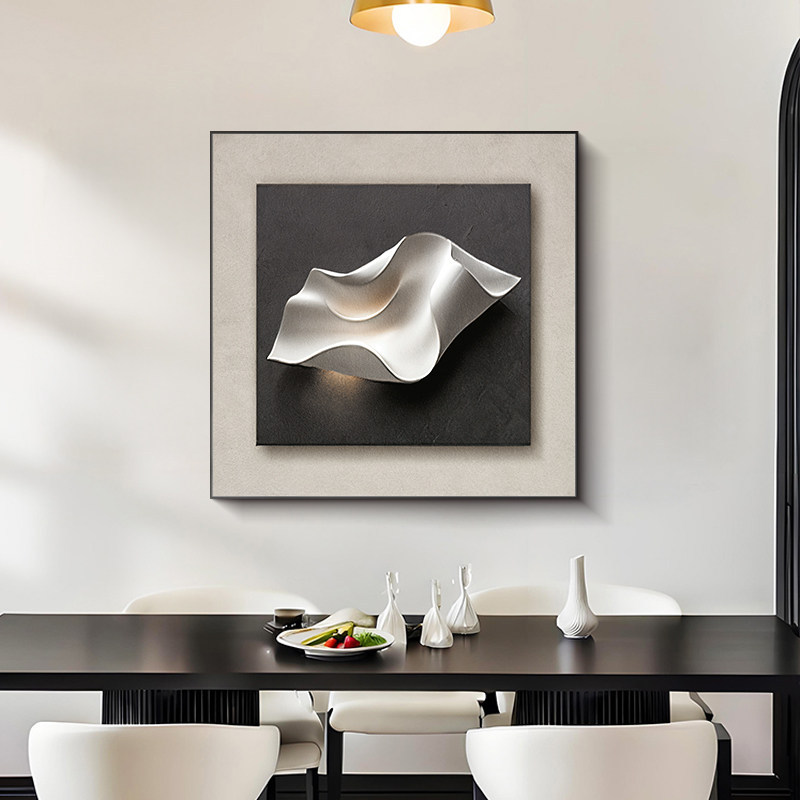 Blanco y negro gris abstracto decoración de comedor pintura moderna simple alta sensación de arte sala de estar colgar pintura pintura dormitorio pintura mural de mesa de comedor