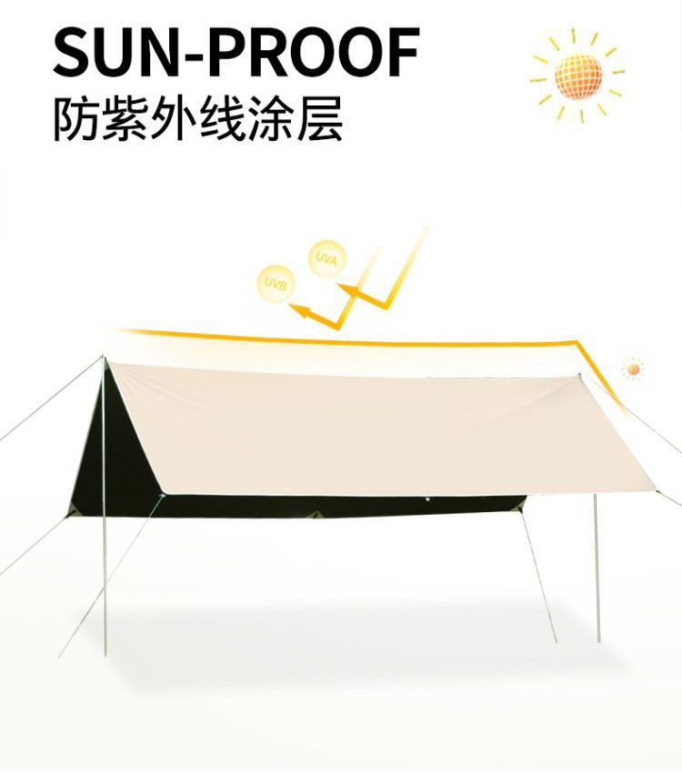 Outdoor Canopy Tent Hexagon Canopy Windproof Rainproof Awning Portable Picnic Outings Canopy Cloth