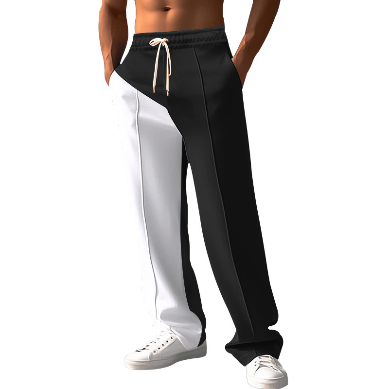 Men's Clothing pants men's spring and summer straight color matching casual oversize versatile pants loose large size trousers_voghion.com