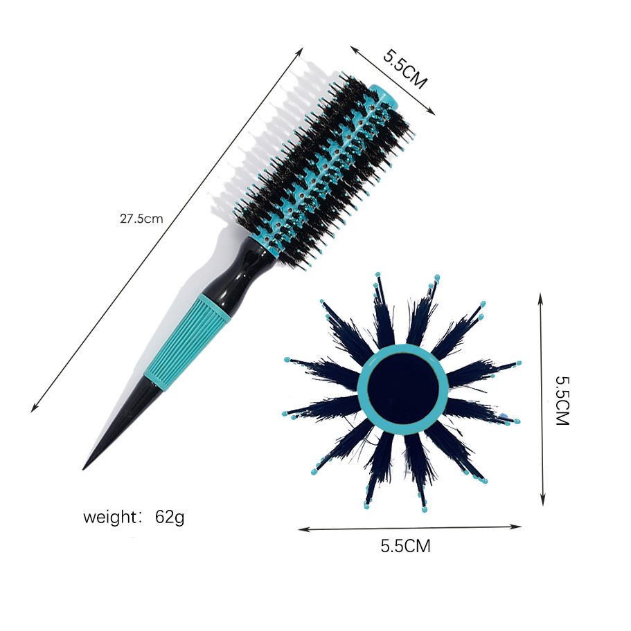 Tubo de aluminio de cerdas peine hogar curling peine venta al por mayor masaje peine del pelo peine de madera punta cola peine contraste color cojín de aire peine