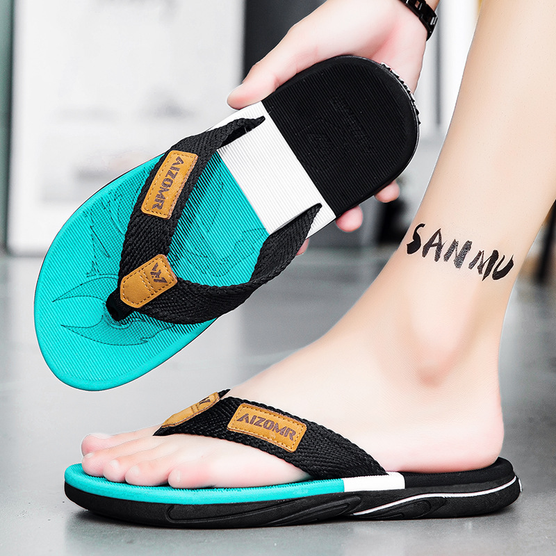 2025 Men's Slippers Casual Beach Trendy All-match EVA High-elastic Thick-soled Flip Flops Vietnam Flip Flops