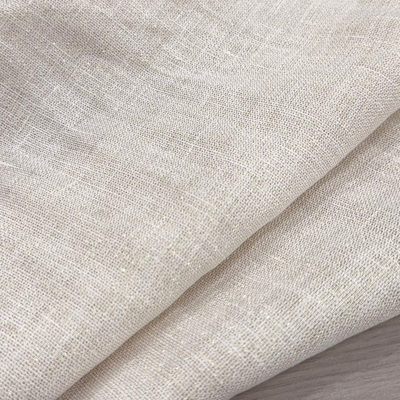 现货织金亚麻原色砂洗亚麻服装面料雨露色麻布连衣裙套装男女装亚