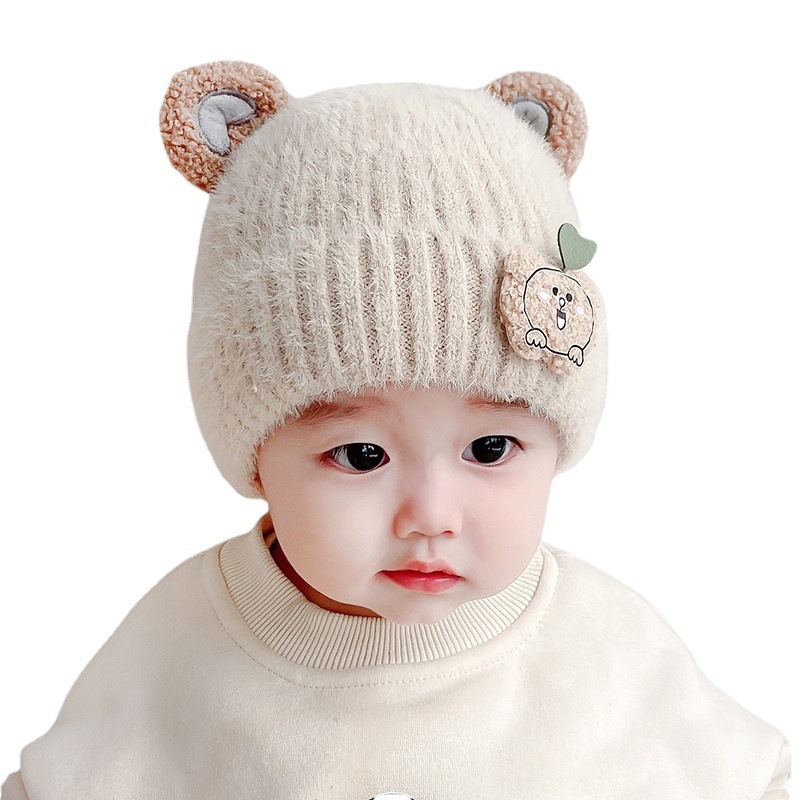 Children's demi-season cotton cute winter woolen hat girl's for boys