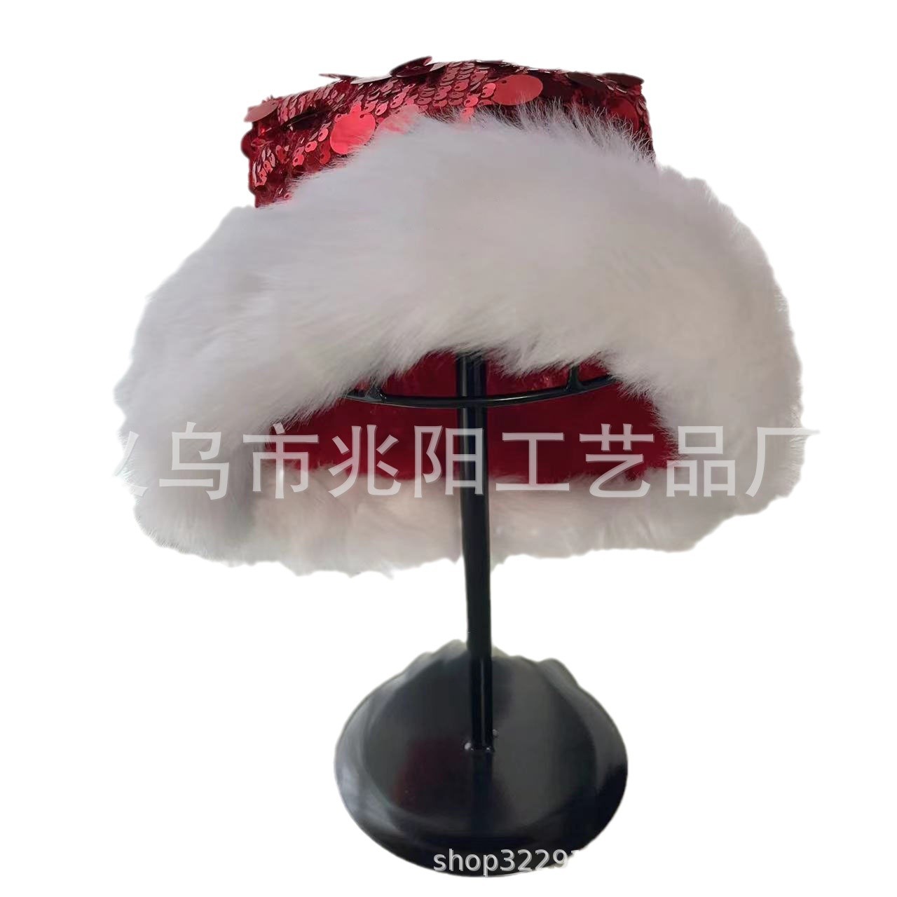 24 años transfronterizos nuevos sombreros de Navidad con sequinilla creativos de color rojo decoración de Navidad