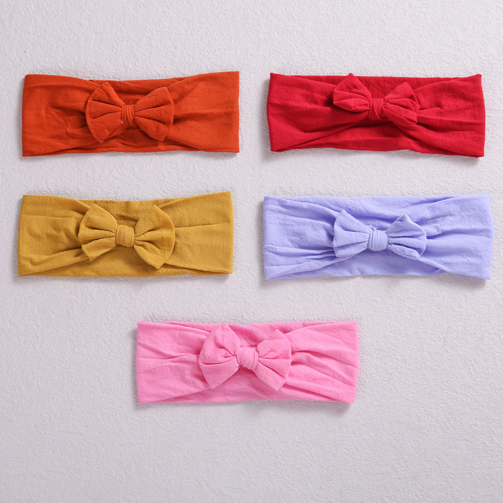 European and American cross-border new children's hair accessories baby bow headband baby care door nylon hair band wholesale_voghion.com