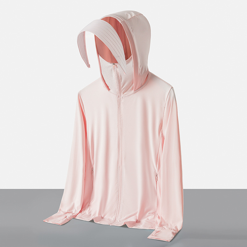 Hombre y mujer desmontables chaqueta protector solar hielo anti-UV al aire libre chaqueta de piel logotipo impresa