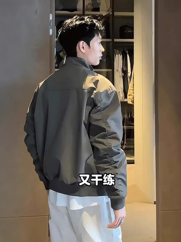 美式立领飞行员夹克外套男款秋季ootd硬汉穿搭短款正肩廓形棒球服|undefined