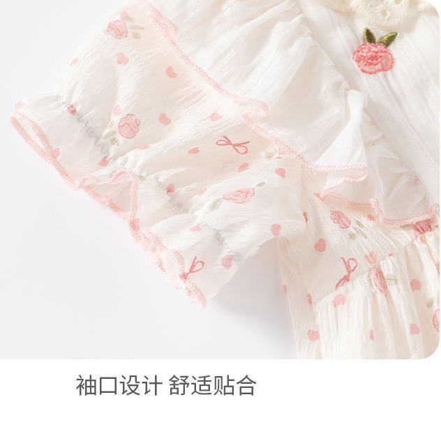 Ropa de bebé estilo fino de verano recién nacido bebé de una pieza princesa super lindo y dulce mameluco de manga corta