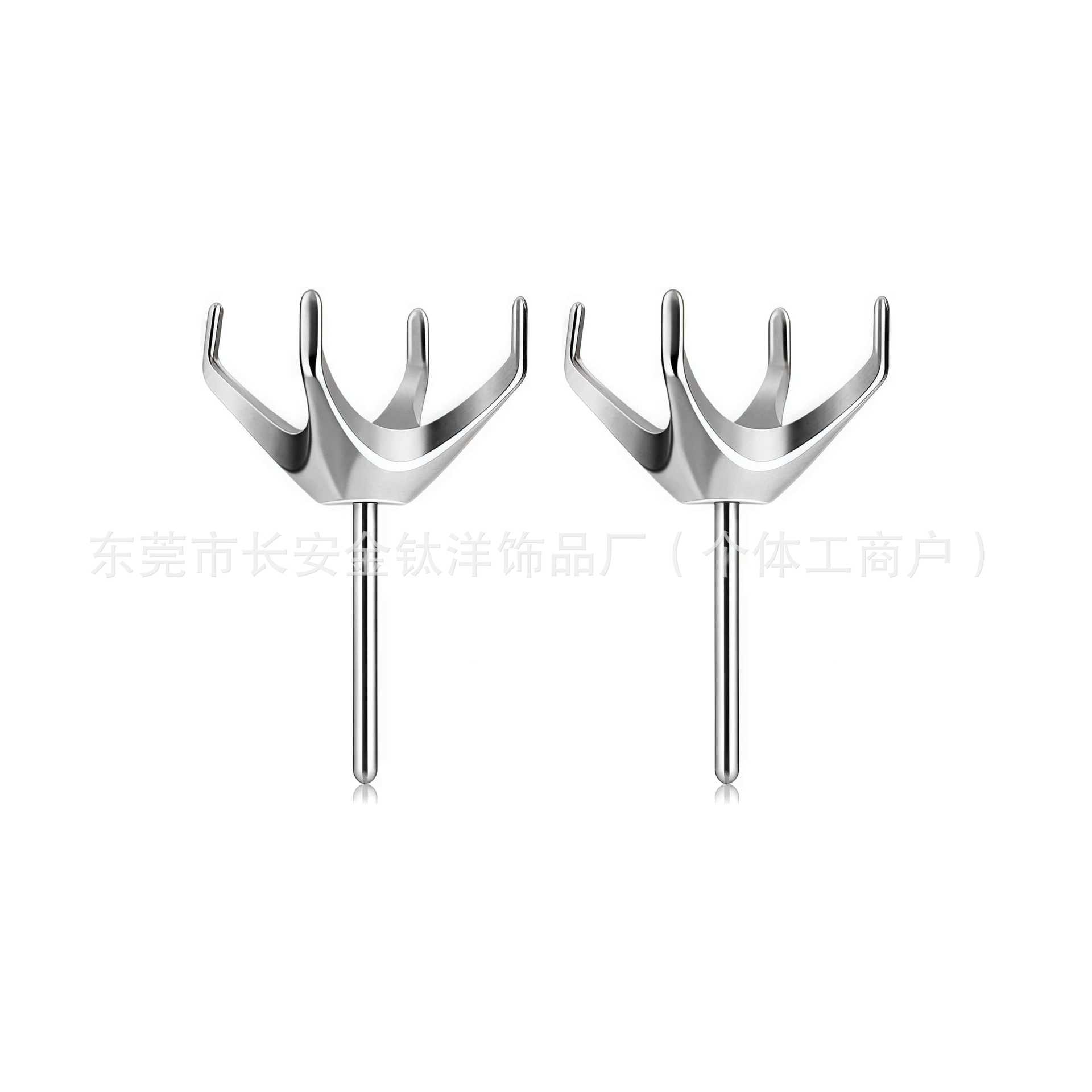 F136 Titanium Four-Prong CZ Stud Earrings Nose Stud Piercing Jewelry DIY Replacement detail image 7