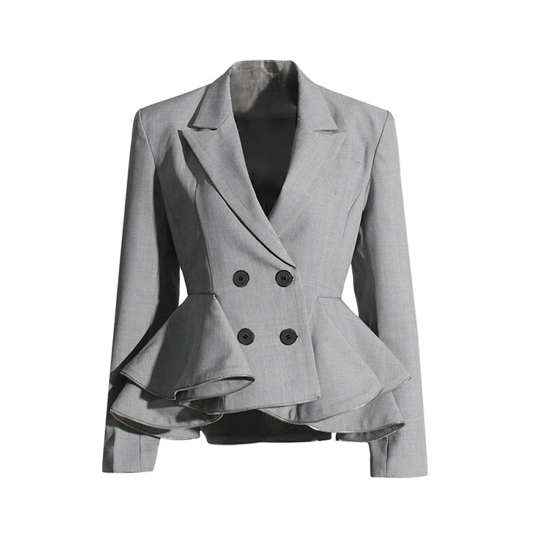 Elegant British-style Blazer 2026 Spring New Fashion Suit With Ruffled Collar And Long Sleeve Design For Women_ecoleips.com
