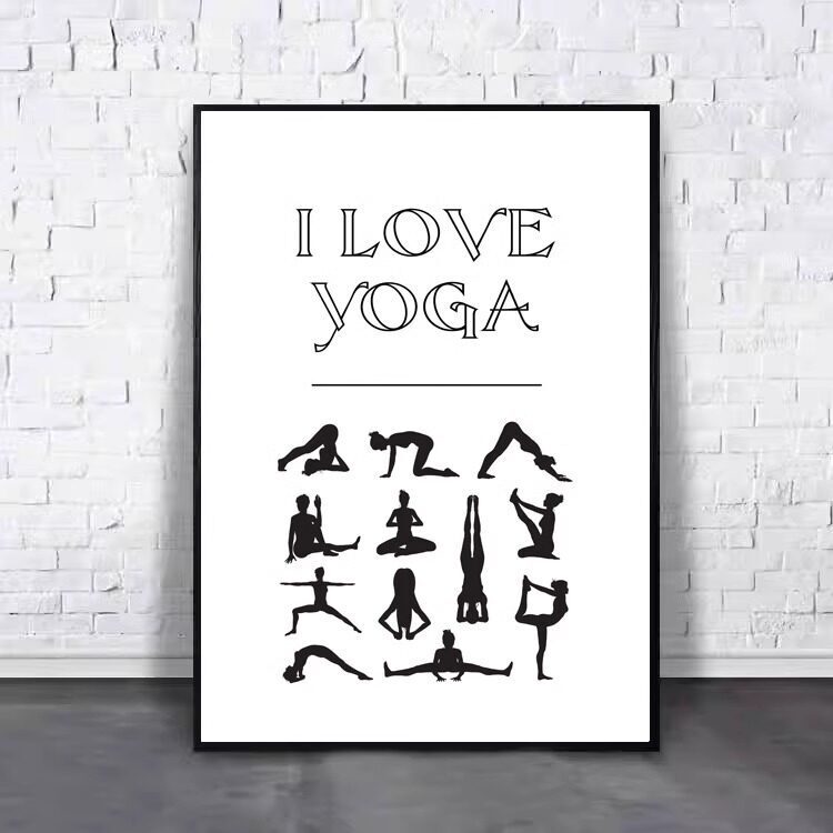 Yoga decorative painting, bodybuilding studio wall mural, body shaping, Pilates promotional poster, yoga studio hanging painting