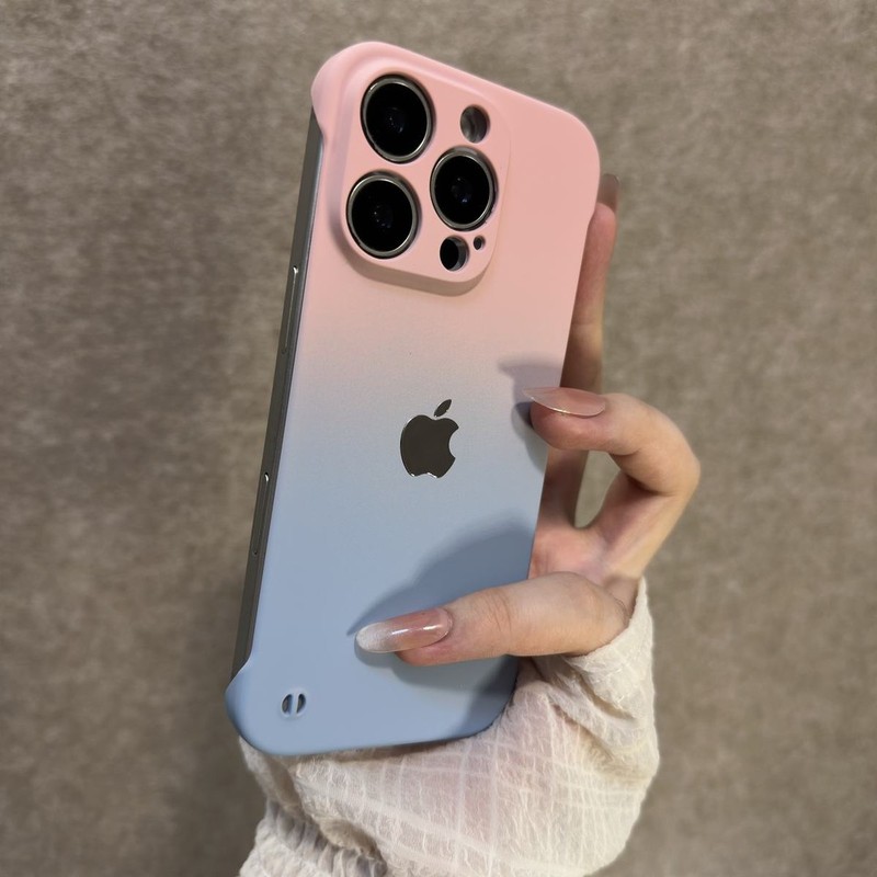 新款渐变无边框适用苹果16promax手机壳小众iPhone15个性14散热13|undefined