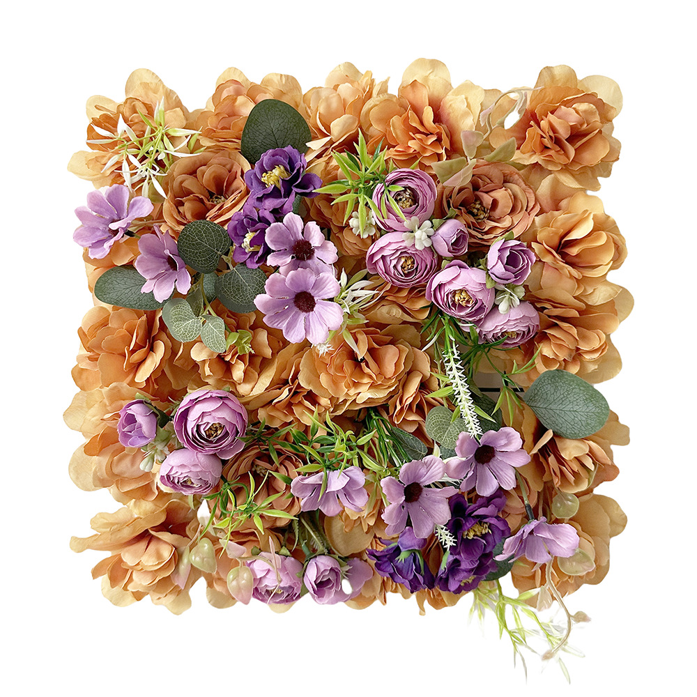 Decoración de boda transfronteriza pared de flores de simulación de flores de seda de jardín de Monet hortenida paisajismo diseño de fila de flores artificiales de alto nivel