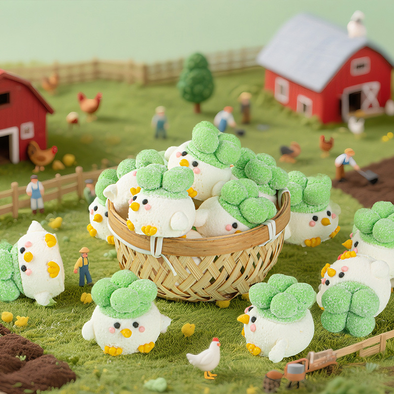 3D Garlic Bird Cute Cartoon Marshmallow High-Value Baking Cake Milk Tea Decoration Commercial Wholesale