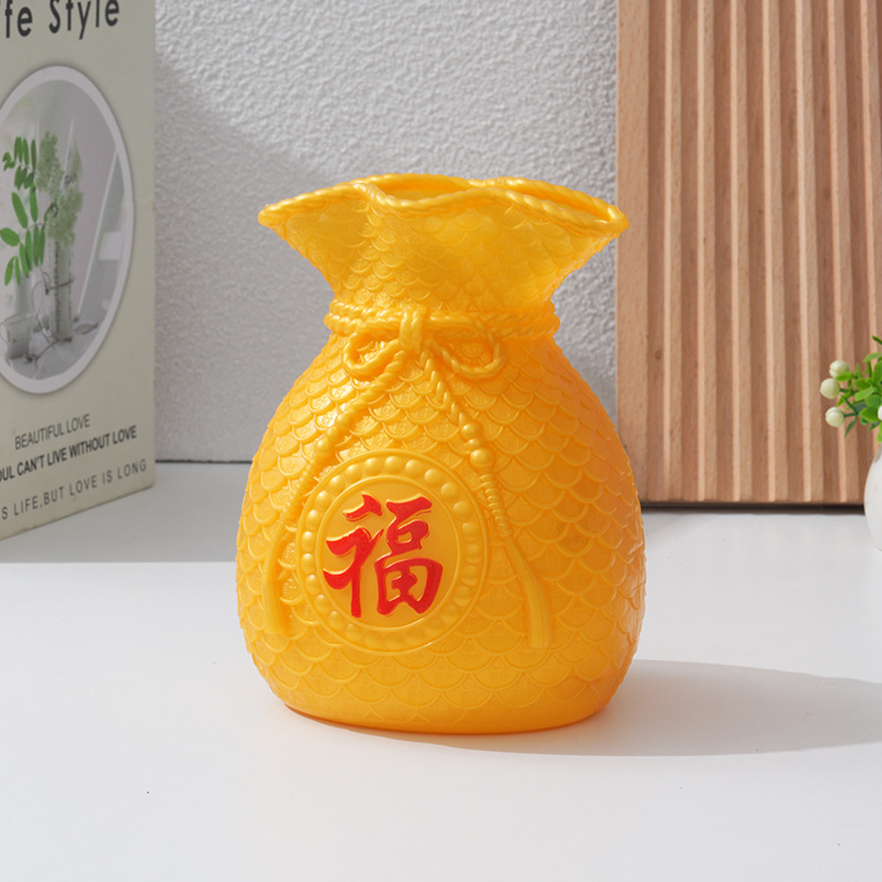 복주머니 꽃병-골드