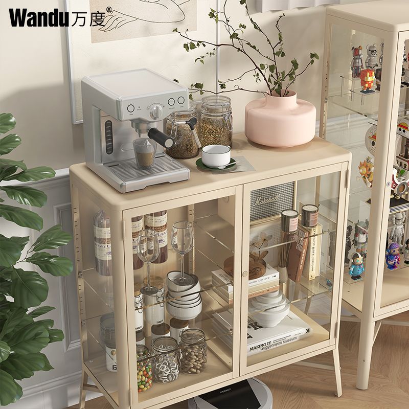 法布利克轻奢日式简约餐边柜玻璃展示柜北欧客厅储物透明柜收纳柜