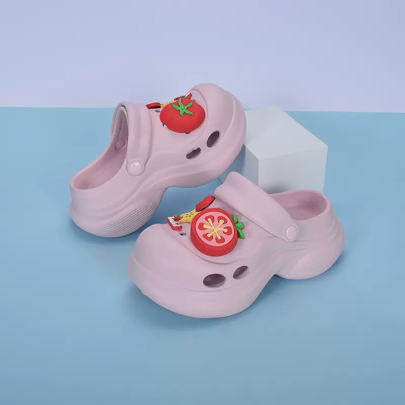 洞洞鞋女新款厚底增高可爱包头拖踩屎感半拖鞋时尚花园鞋沙滩凉鞋