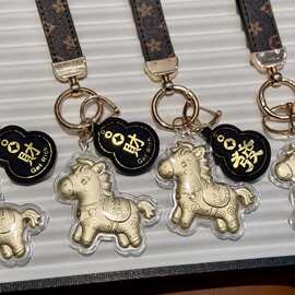 2026马上有钱钥匙扣包包挂件手机链配饰足金999批发新年赠礼挂件