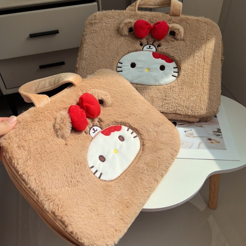 Cute Cartoon Handbag Computer Bag Zipper Bag Girly Heart Cute Cartoon Large Capacity Notebook Briefcase for Women