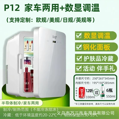 Soyuducular Use, Refrigeration of Cosmetics, Facial - p12-starlight-silver-tempered-surface-cnc-temperature-adjustment-dual-use-for-home-and-car
