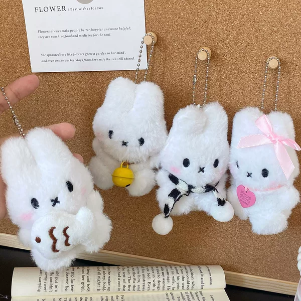 Cute squeaking Miffy rabbit pendant, plush toy for girls, gift for best friends and couples, bag pendant, keychain