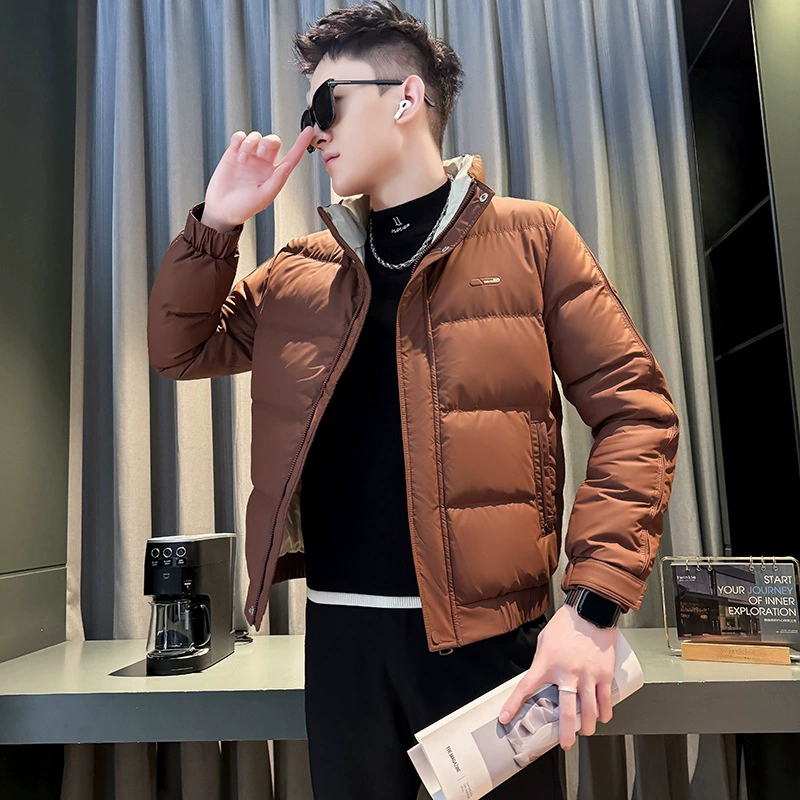 The popular popular model red winter new men's three-proof stand-up collar warm down