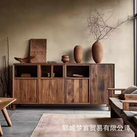 侘寂风老榆木餐边柜酒店民宿装饰柜客厅收纳柜玄关钥匙杂物放置柜