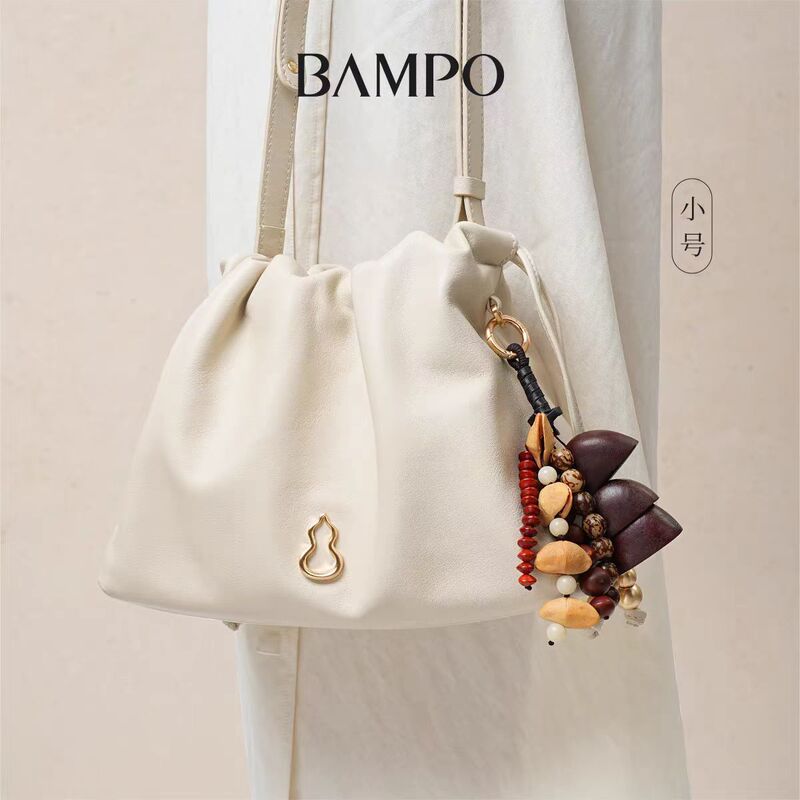 BAMPO 半坡願い雲バッグ小さな第一層牛革脇の下シングルショルダー 2025 新しいゴミ袋クロスボディバッグ|undefined