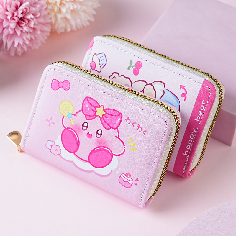 Estilo japonés lindo creativo mini órgano titular de la tarjeta de gran capacidad Multi-tarjeta de dibujos animados hembra anti-desgaussing titular de la tarjeta bancaria